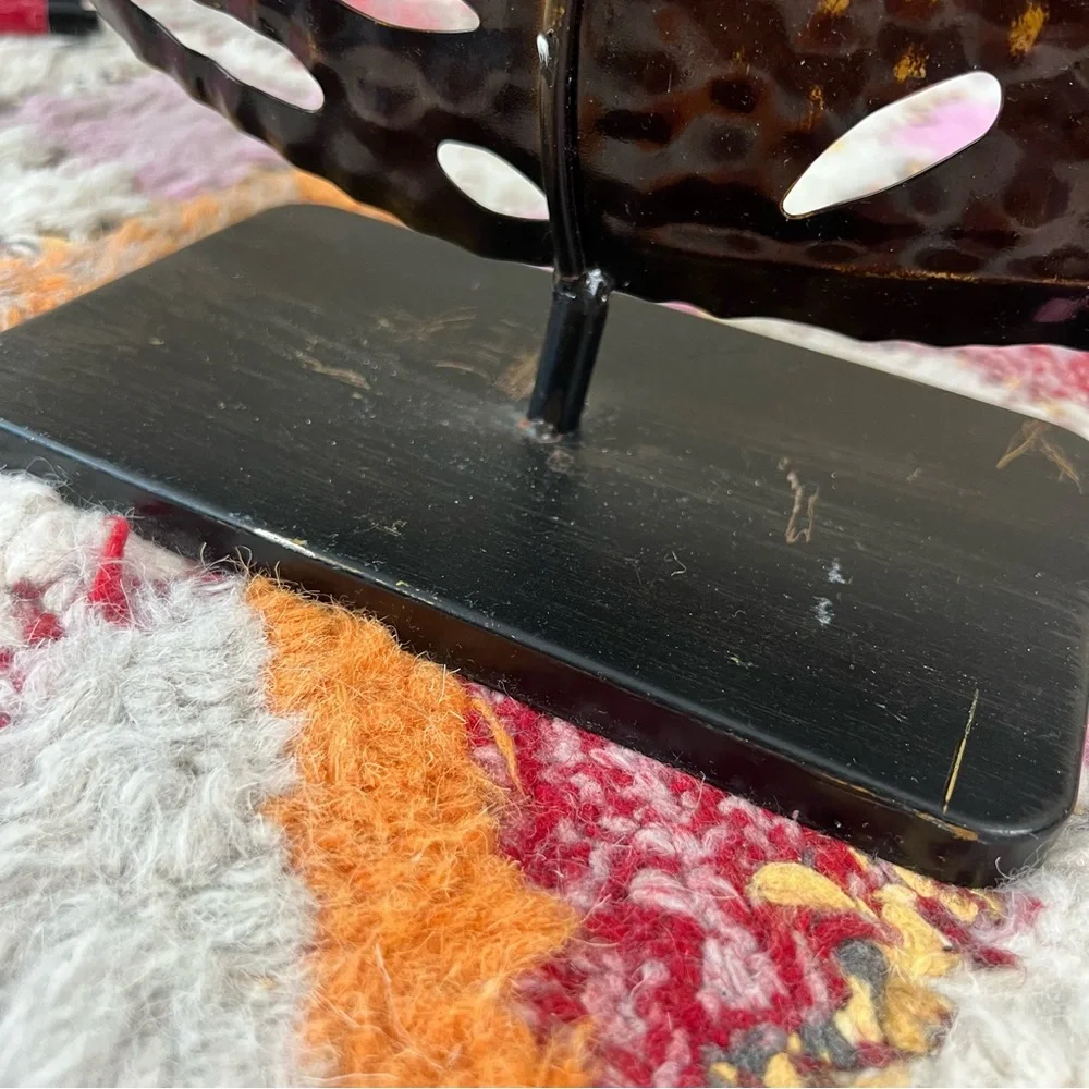 Vintage Bronze Brass Metal Monstera Leaf Decor Accent - Picture 4 of 6